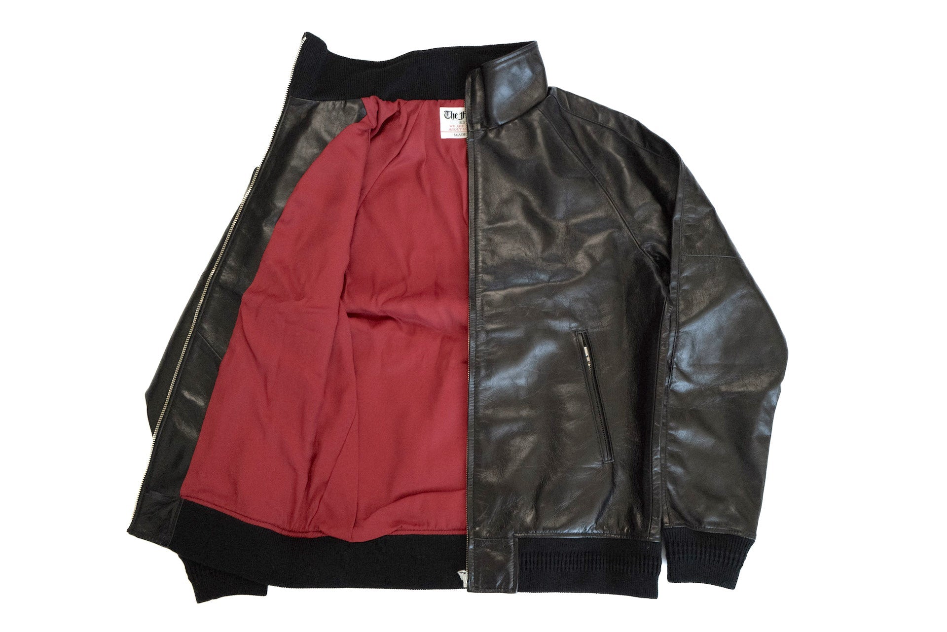 The Flat Head Horsehide Track Jacket (Jet Black)