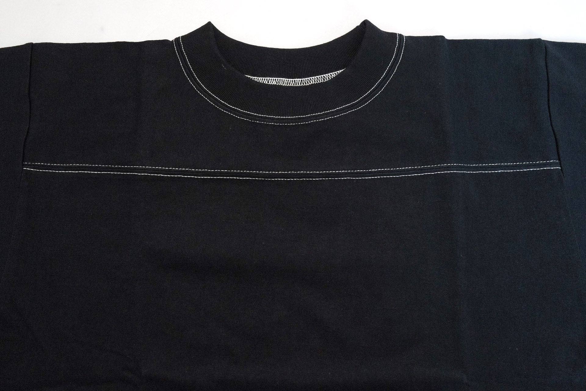 Denime X Warehouse Co. 7oz Loopwheeled Football Tee (Black)