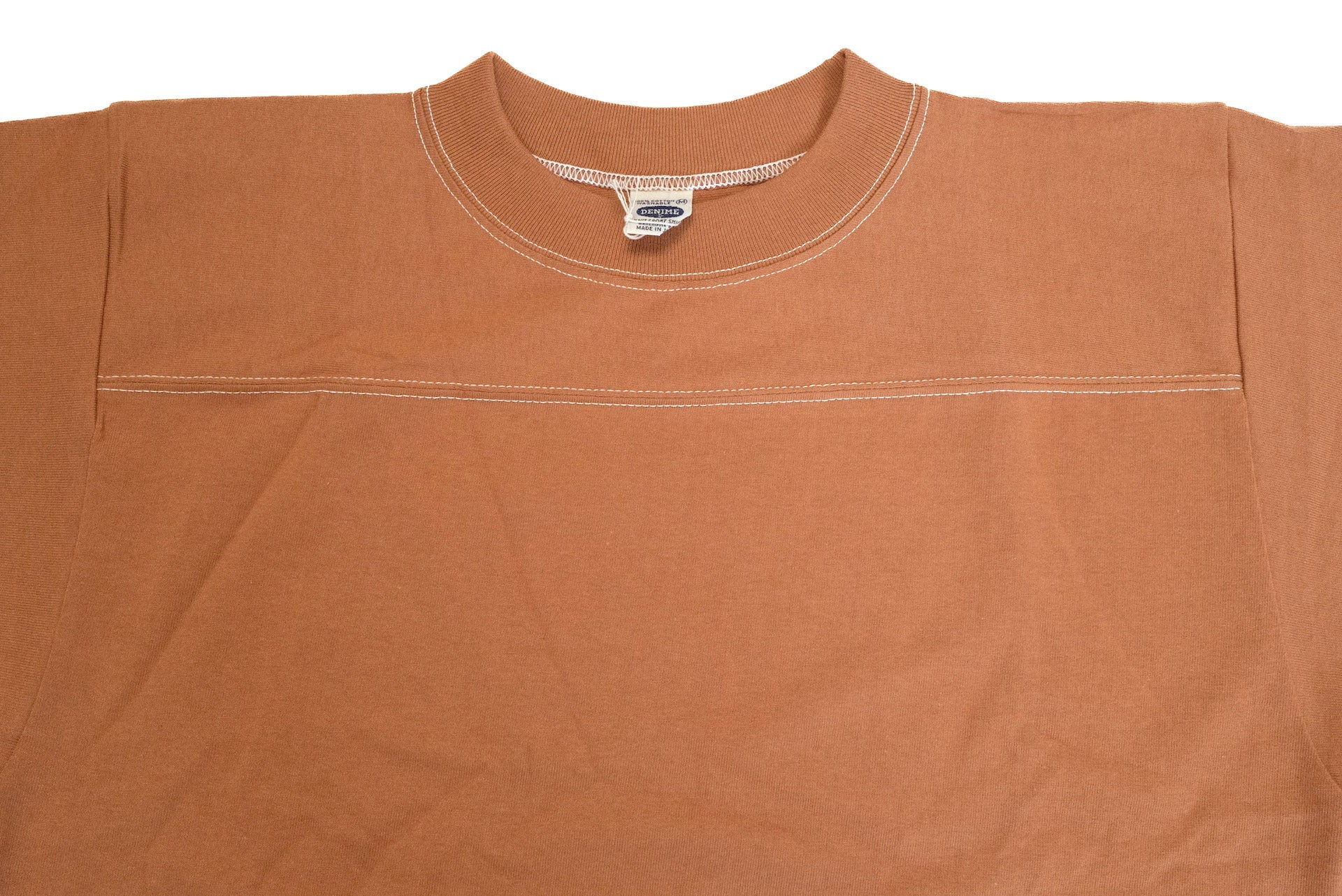 Denime X Warehouse Co. 7oz Loopwheeled Football Tee (Brick)