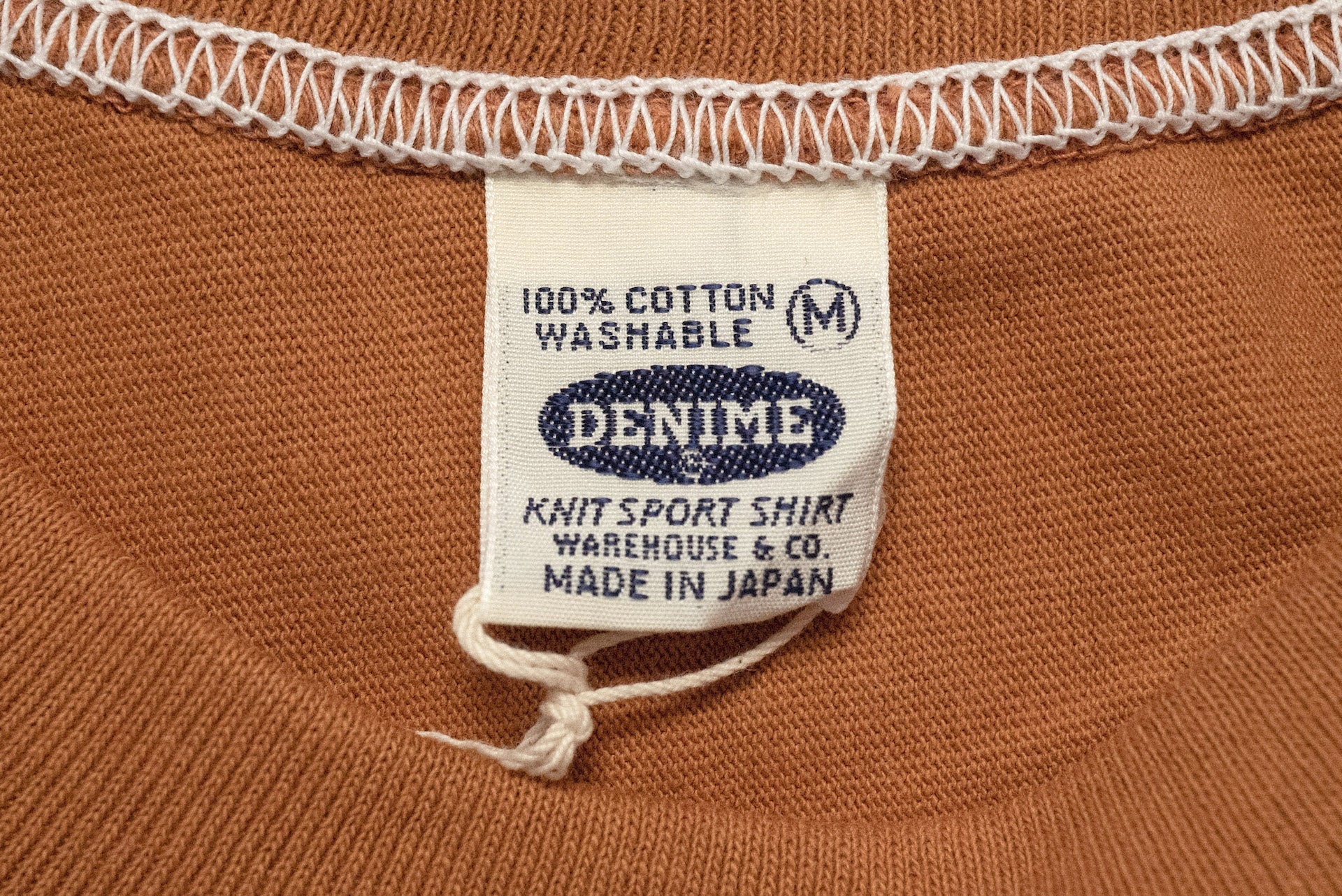 Denime X Warehouse Co. 7oz Loopwheeled Football Tee (Brick)
