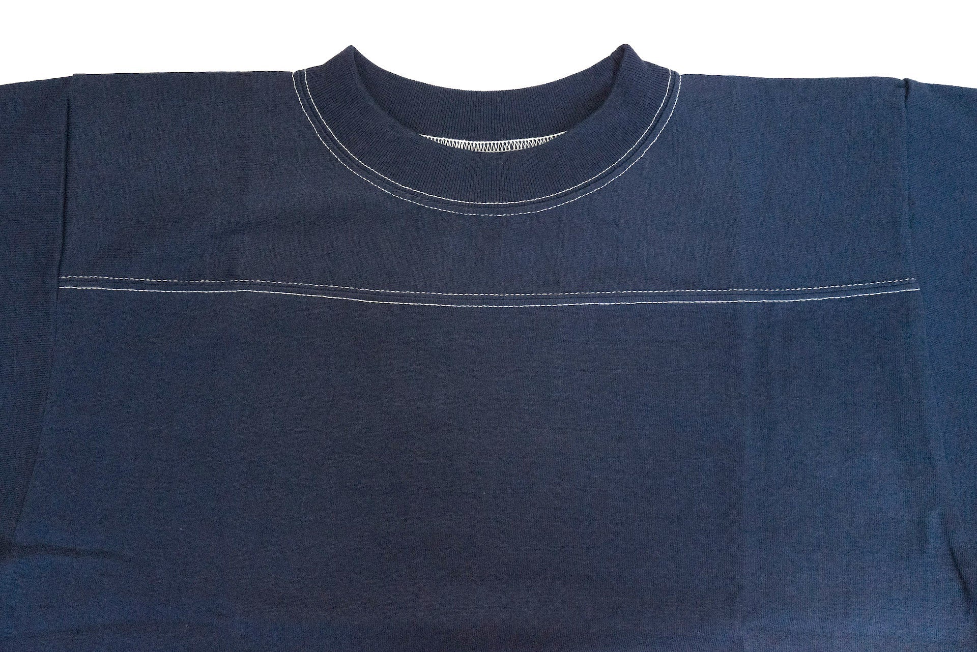 Denime X Warehouse Co. 7oz Loopwheeled Football Tee (Navy)