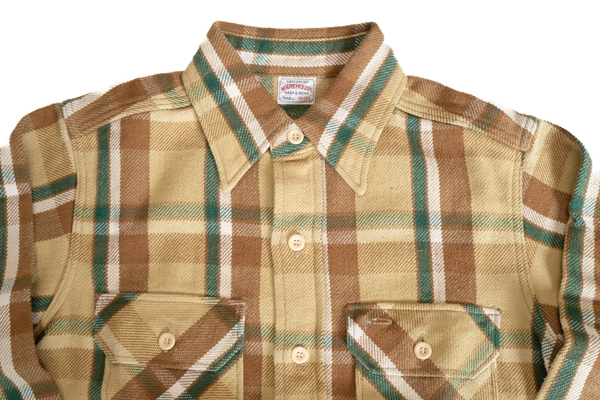 Warehouse Co. LOT.3104 Type B Selvage Flannel Workshirt (Oasis Beige)