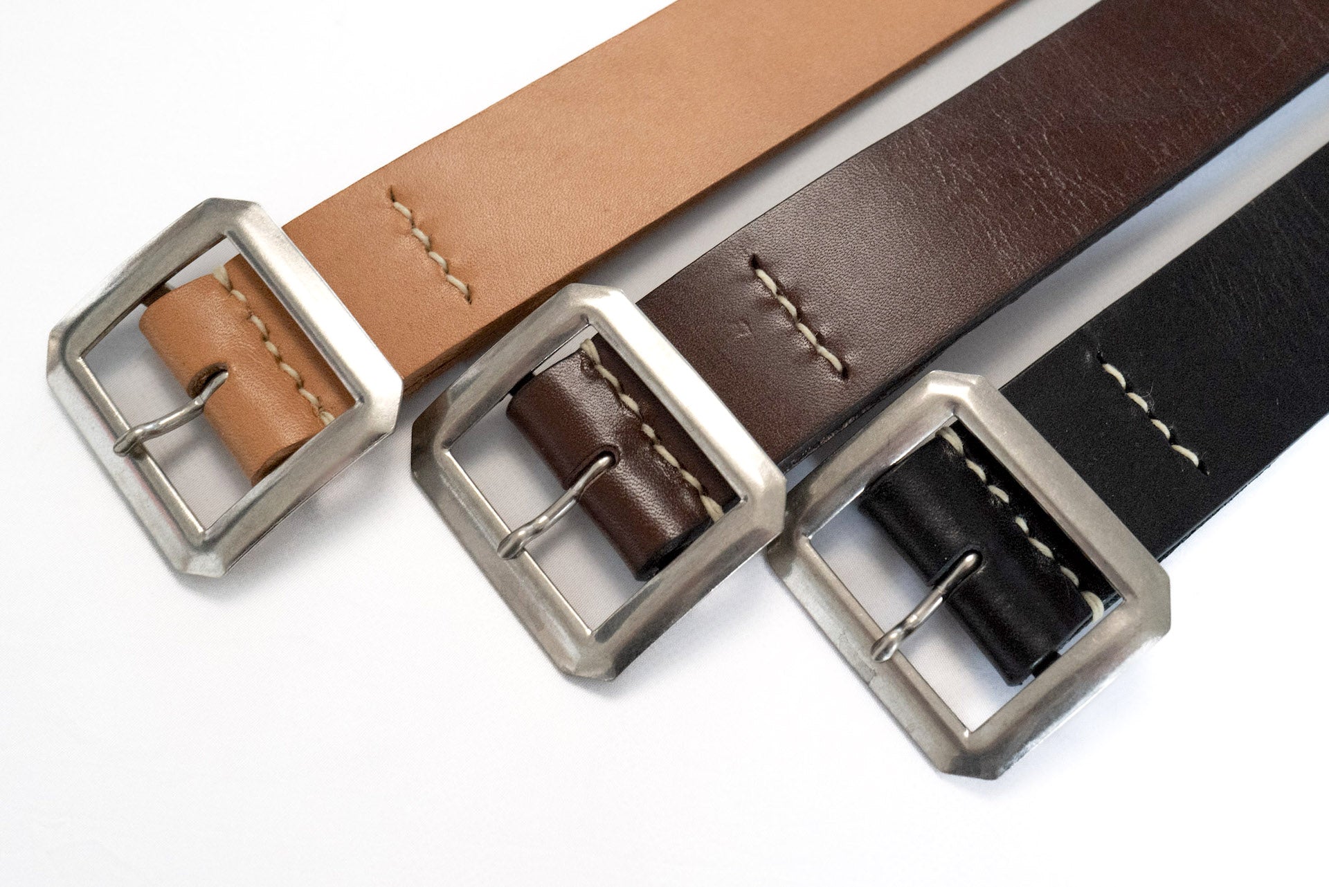 Warehouse 'Garrison' Cowhide Belt (Black)