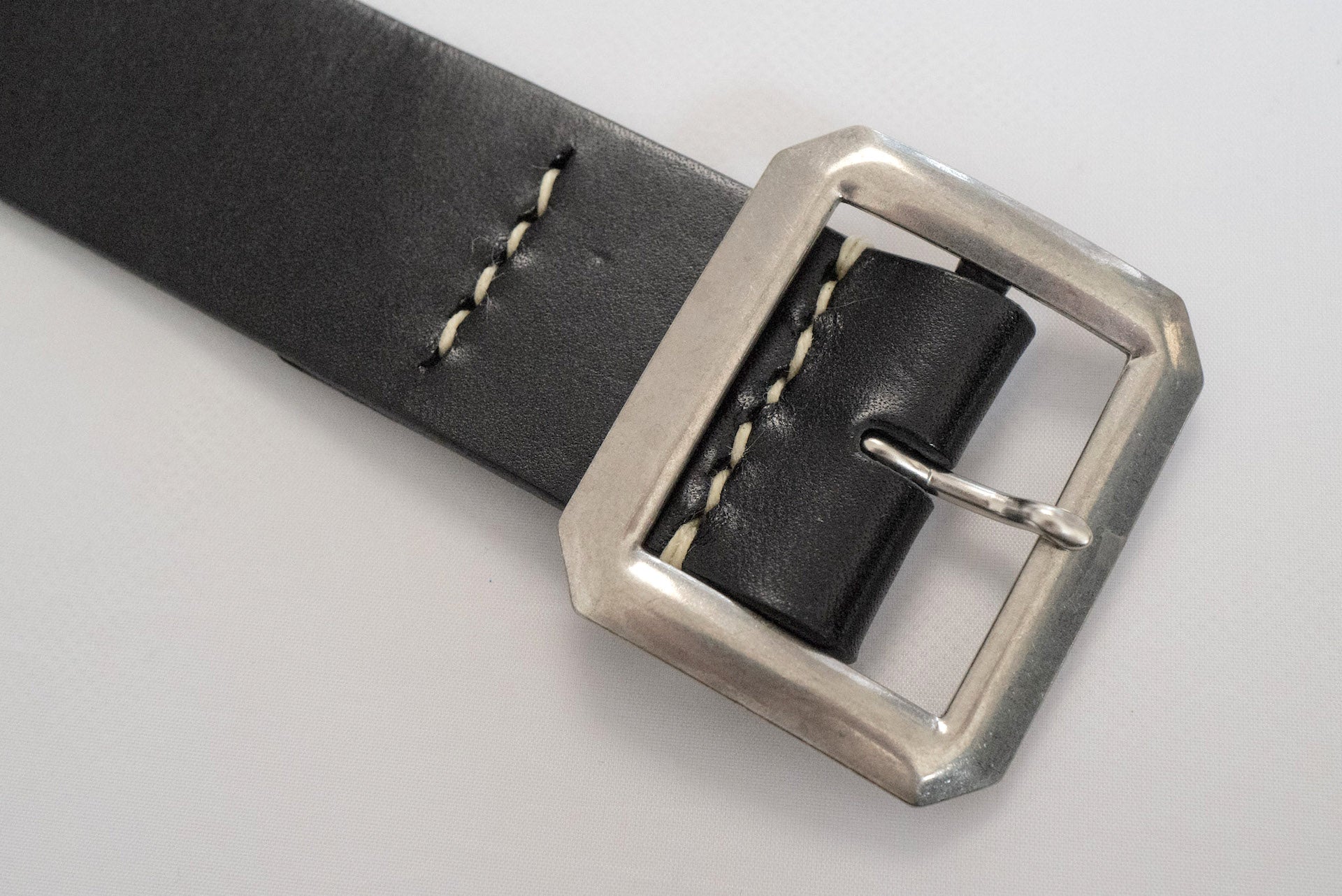Warehouse 'Garrison' Cowhide Belt (Black)