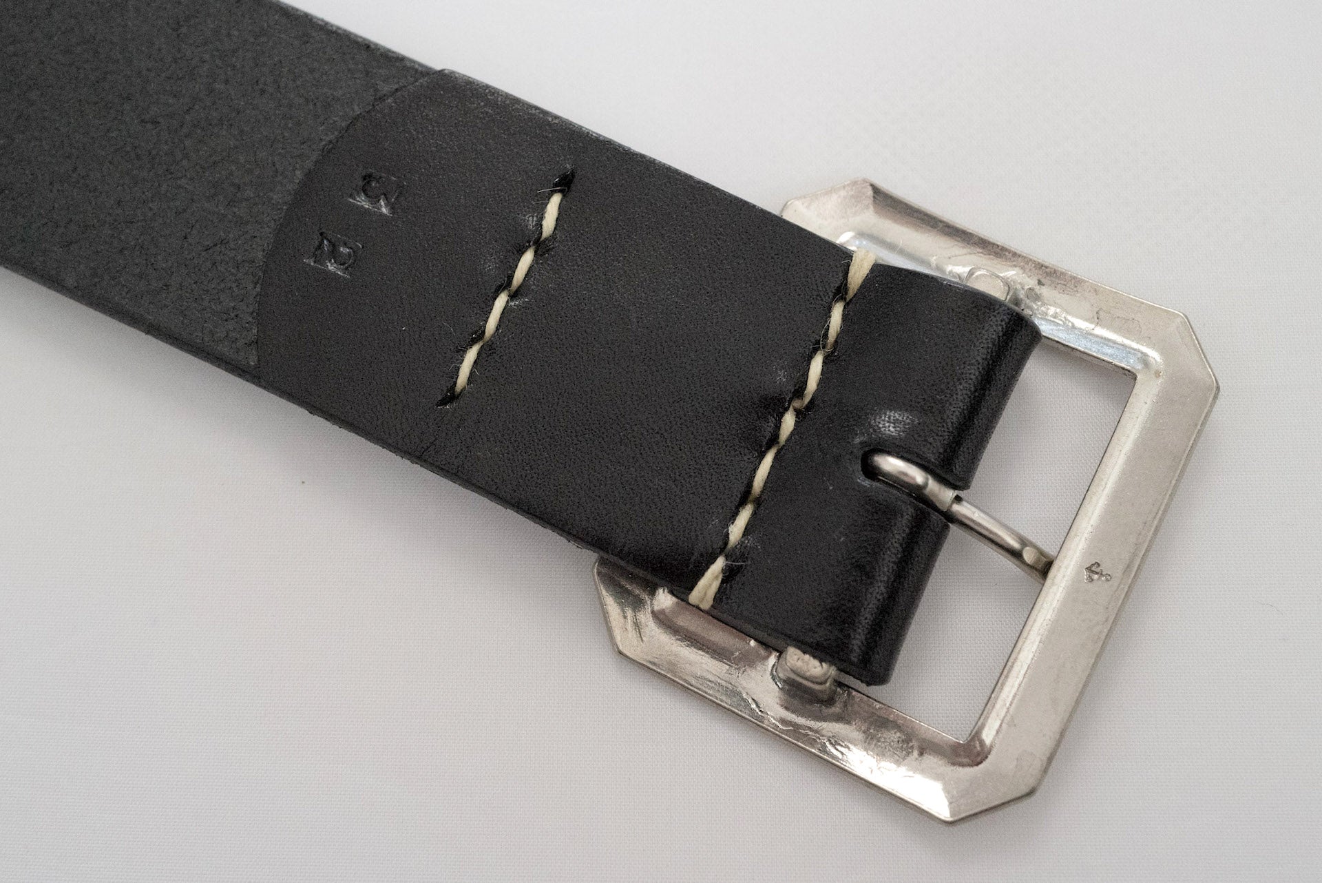 Warehouse 'Garrison' Cowhide Belt (Black)
