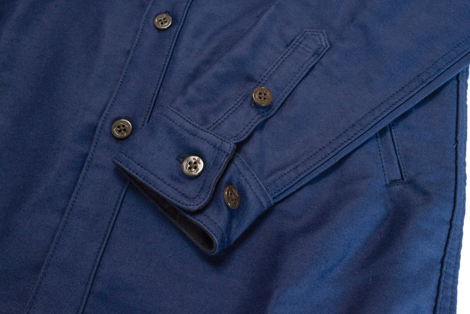 Unique Garment 'Deck Master' Moleskin C.P.O Jacketed Shirt (Royal Blue)