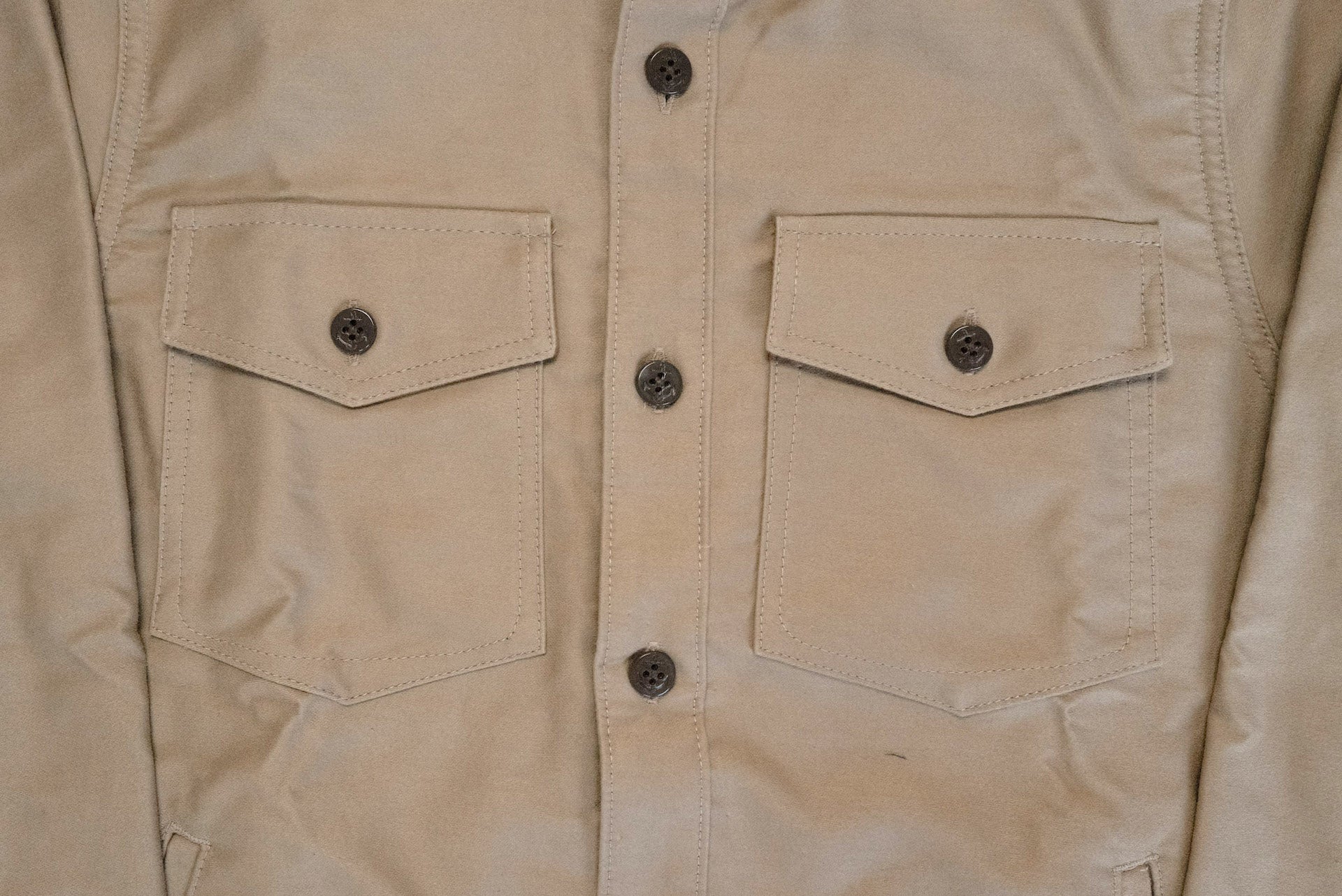 Unique Garment 'Deck Master' Moleskin C.P.O Jacketed Shirt (Sand Beige)