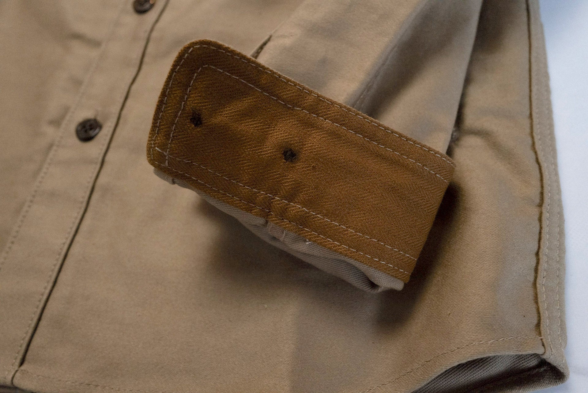 Unique Garment 'Deck Master' Moleskin C.P.O Jacketed Shirt (Sand Beige)