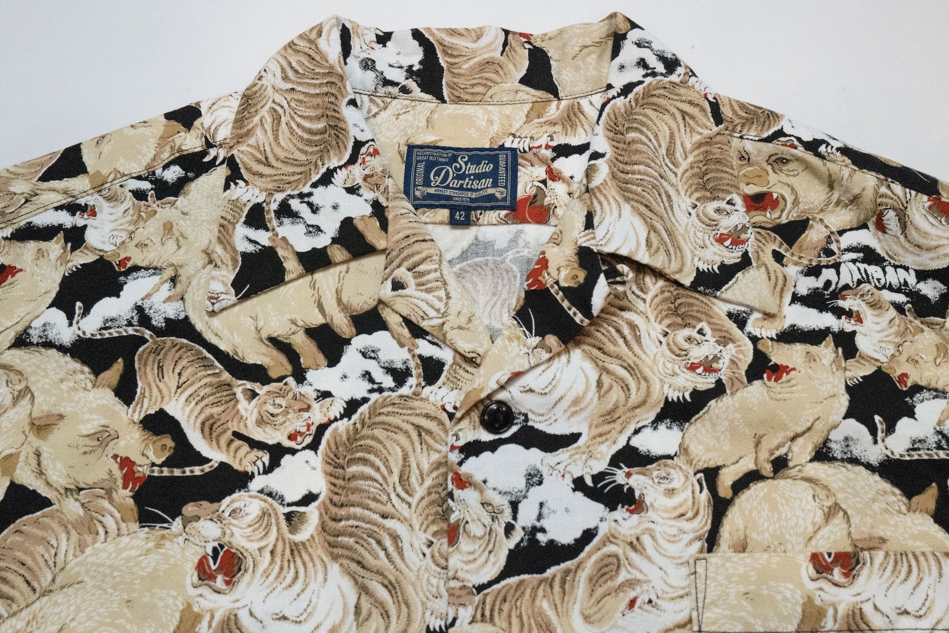 Studio D'Artisan Lightweight "Hundred Tigers" Aloha S/S Shirt