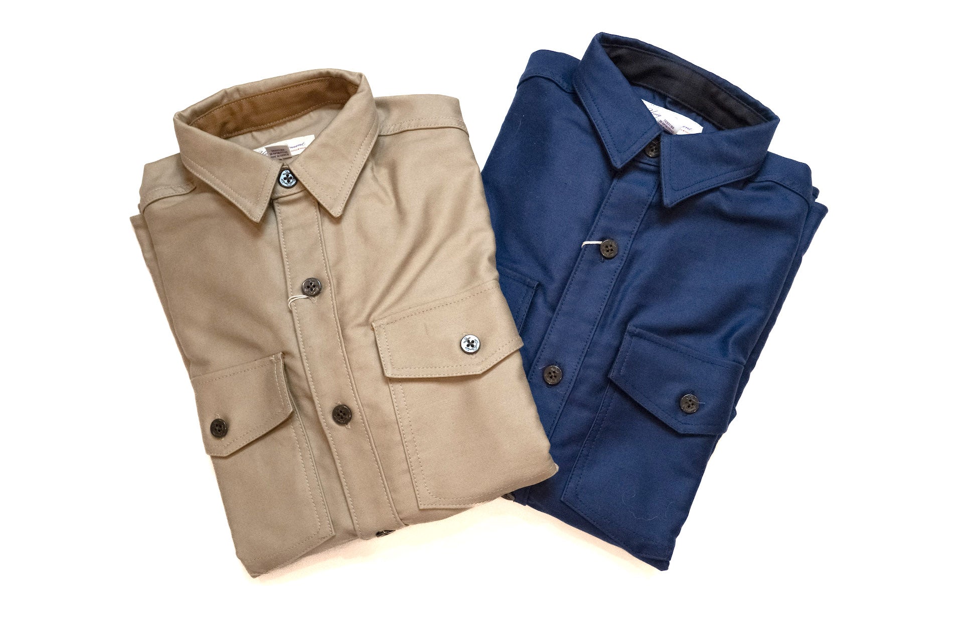 Unique Garment 'Deck Master' Moleskin C.P.O Jacketed Shirt (Sand Beige)
