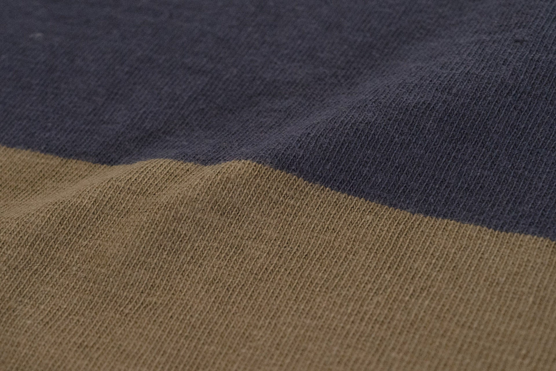 Freewheelers 6.5oz "Horizontal Striped" L/S Border Tee (Old Navy X Gray Khaki)