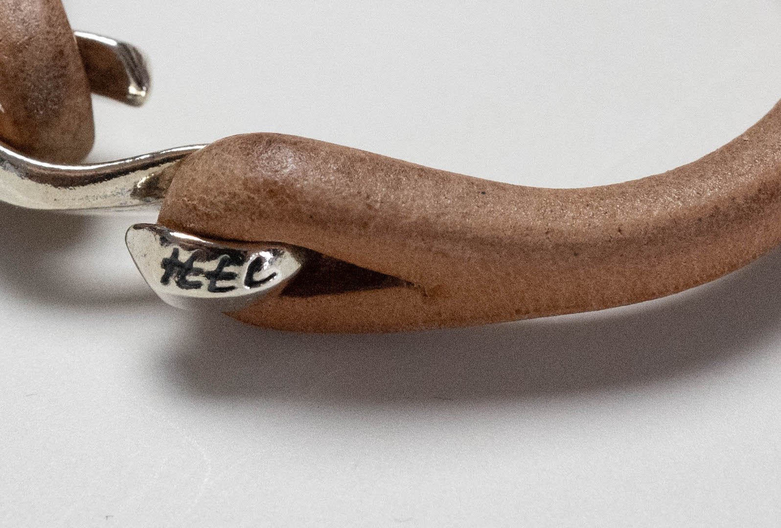 The Flat Head 'Silver Hook' Single Cuff (Natural Tan)