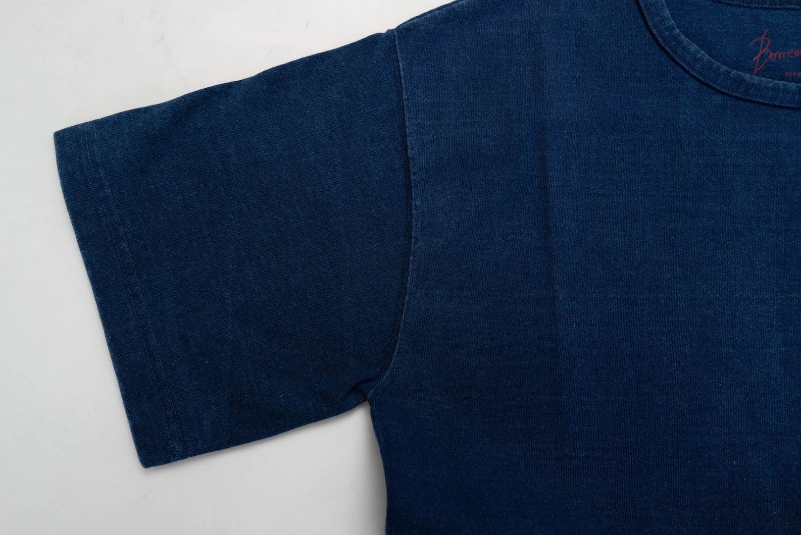 Boncoura 10oz Ultra heavy Loopwheeled Pocket Tee (Natural Indigo)