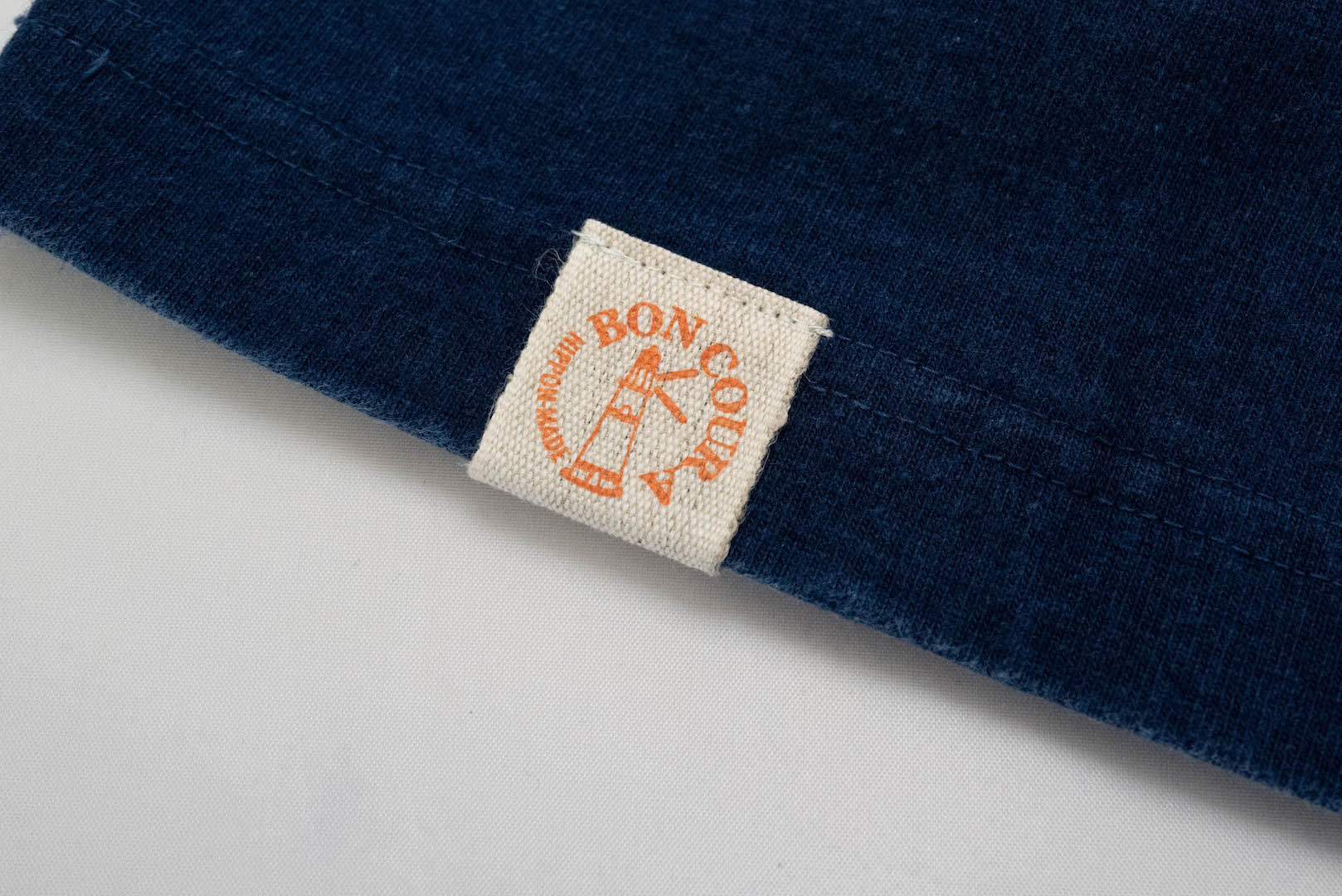 Boncoura 10oz Ultra heavy Loopwheeled Pocket Tee (Natural Indigo)