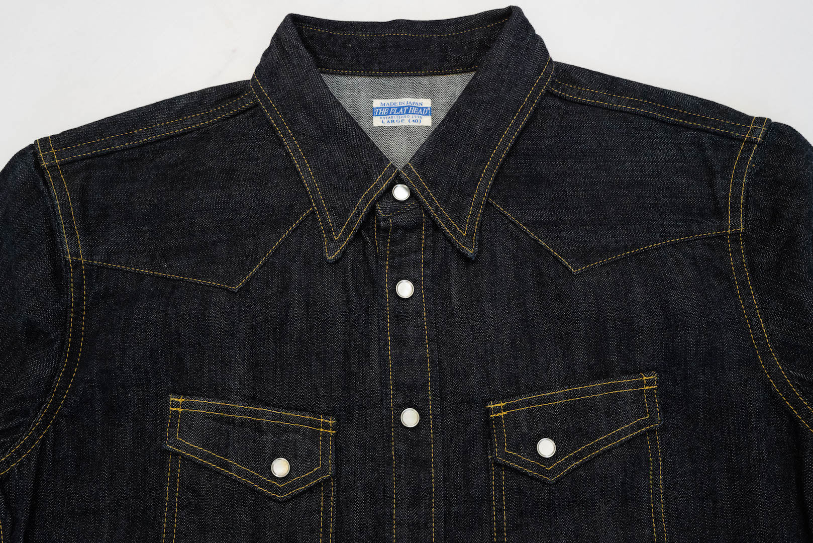 The Flat Head 10oz "Type 1" Indigo Dyed Denim Western Shirt