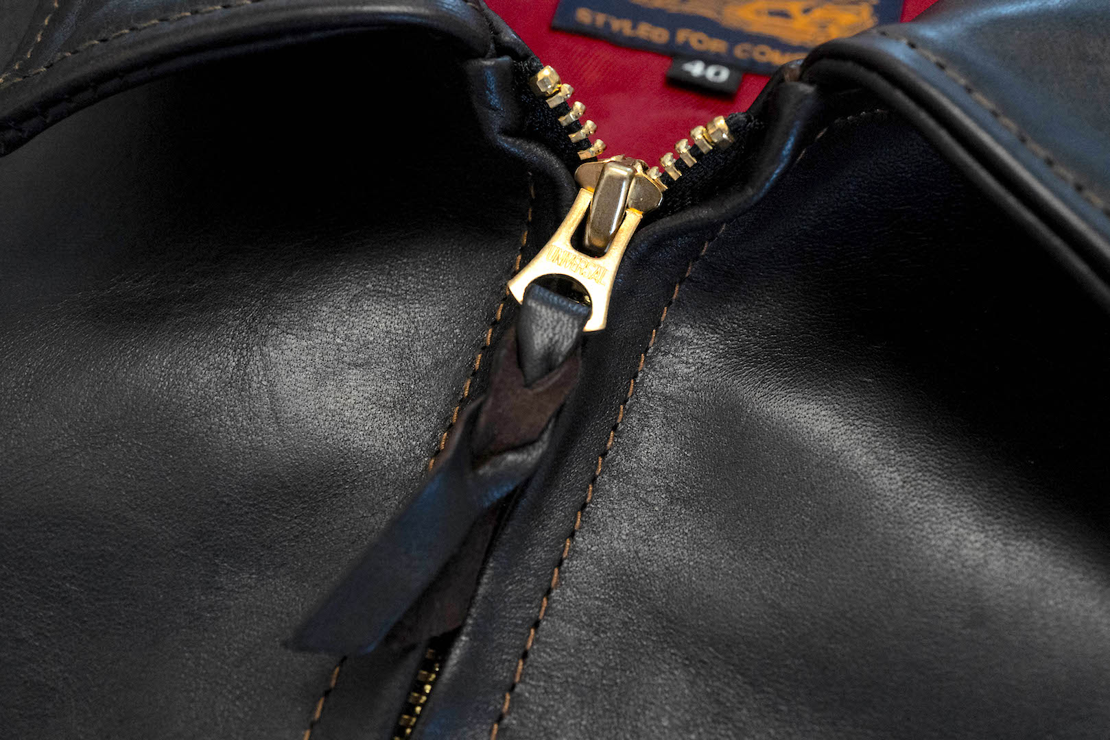 The Flat Head Horsehide 50s Single Riders Jacket (Black Tea-Cored)