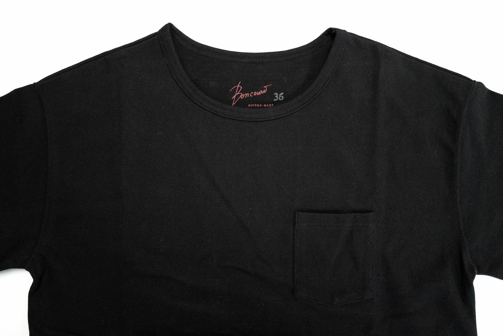 Boncoura 10oz Ultra Heavy Loopwheeled Pocket Tee (Black)