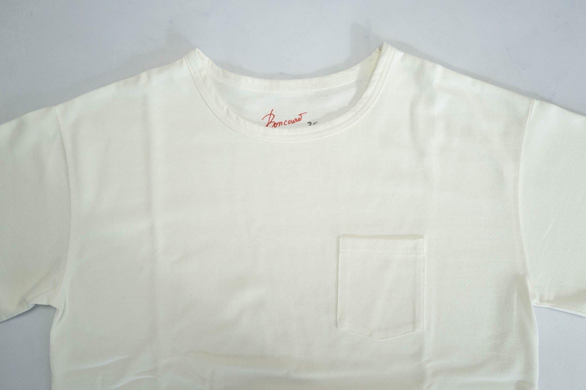 Boncoura 10oz Ultra Heavy Loopwheeled Pocket Tee (White)