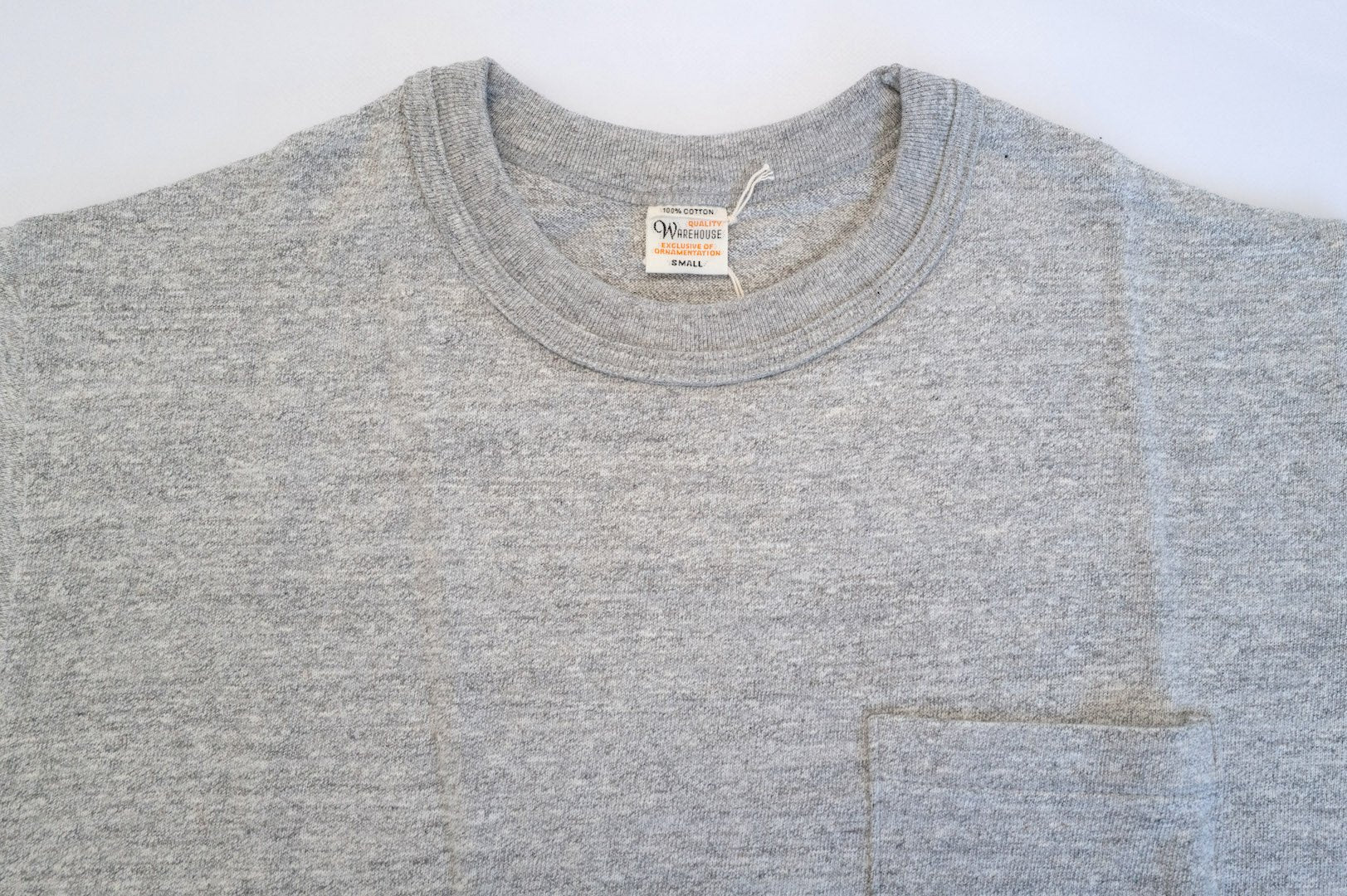 Warehouse 5.5oz "Bamboo Textured" Pocket Tee (Heather Grey)