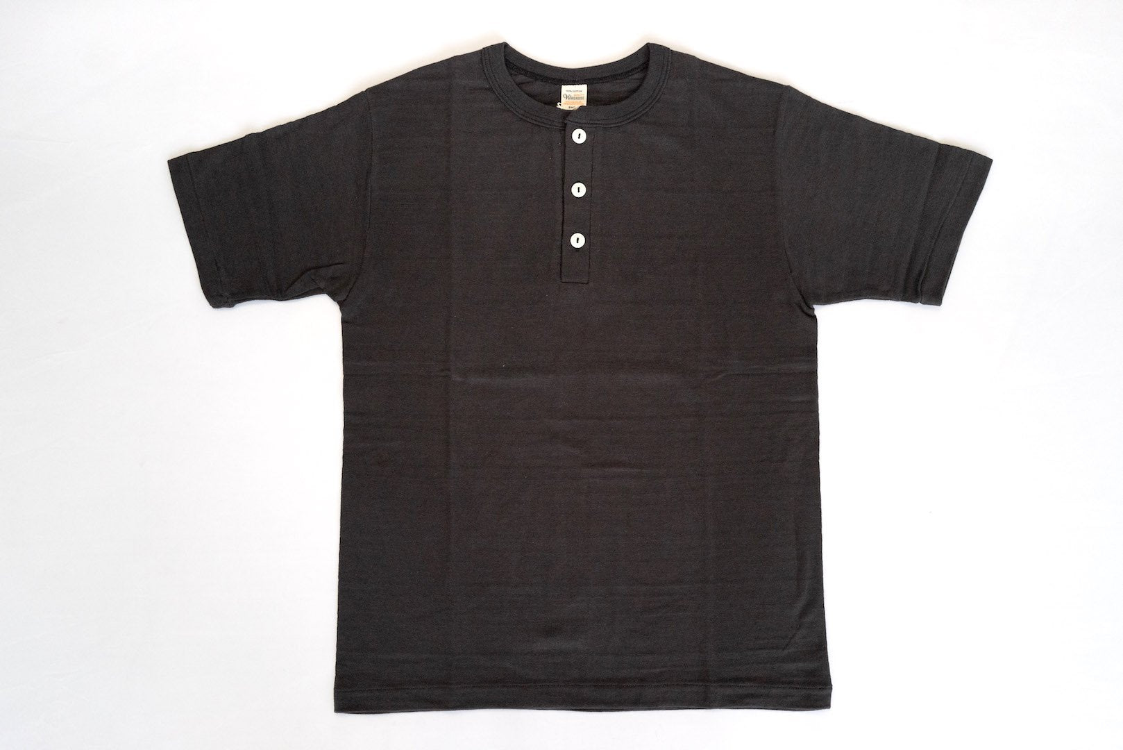 Warehouse 5.5oz "Bamboo Textured" Henley Tee (Black)