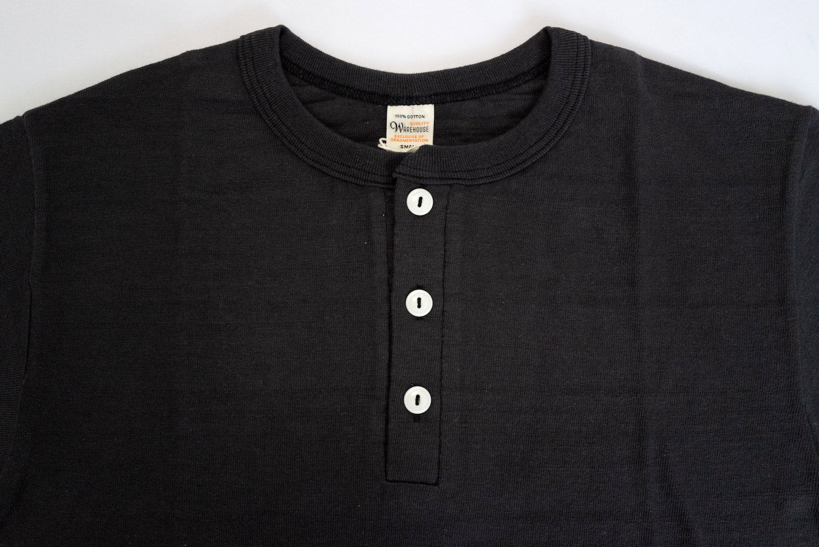 Warehouse 5.5oz "Bamboo Textured" Henley Tee (Black)