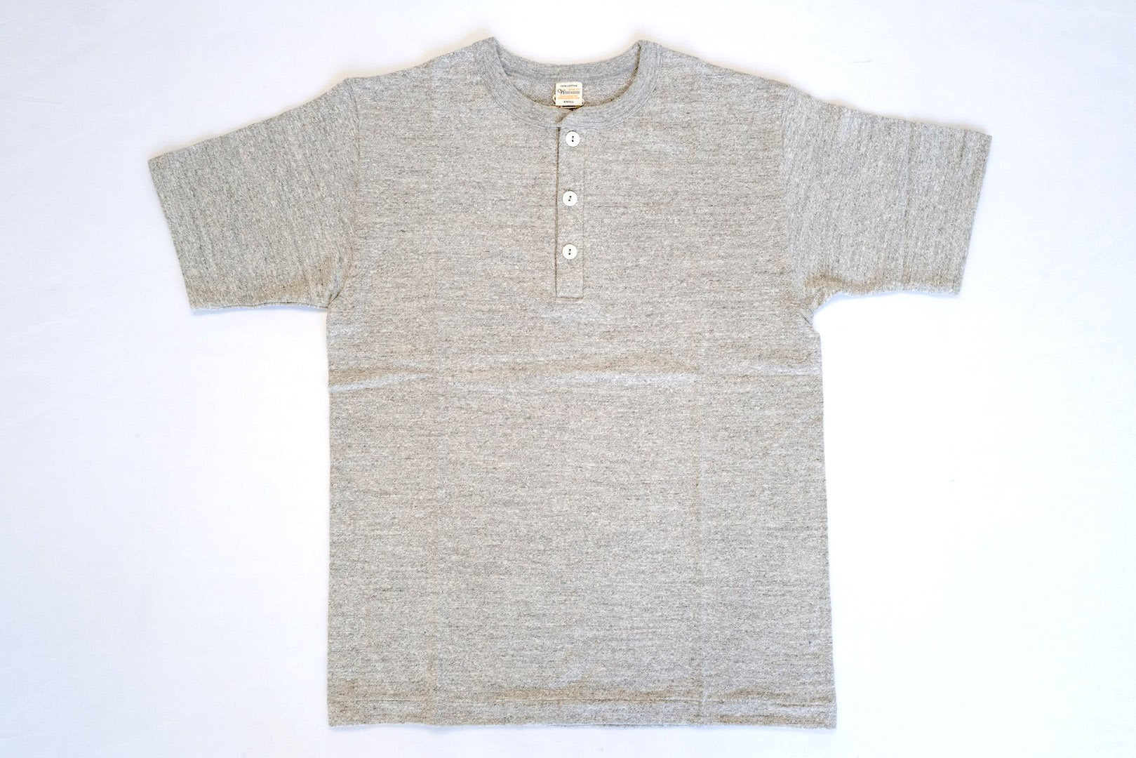 Warehouse 5.5oz "Bamboo Textured" Henley Tee (Heather Grey)