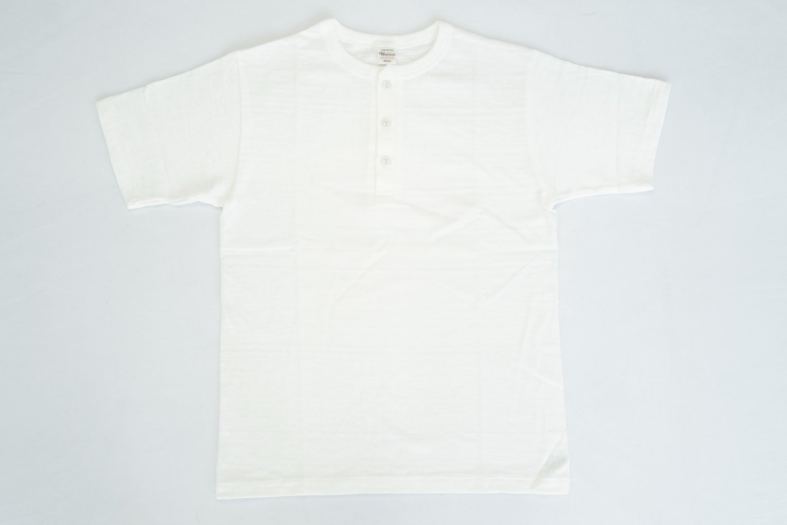 Warehouse 5.5oz "Bamboo Textured" Henley Tee (White)