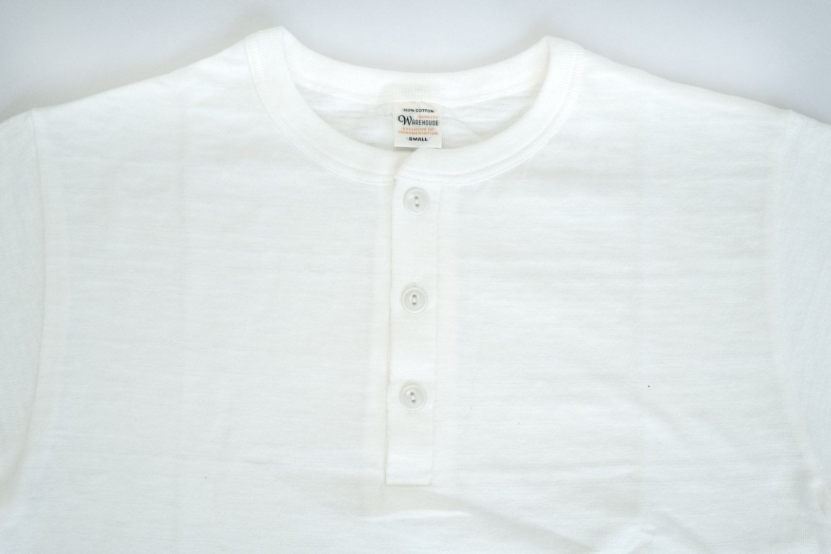 Warehouse 5.5oz "Bamboo Textured" Henley Tee (White)