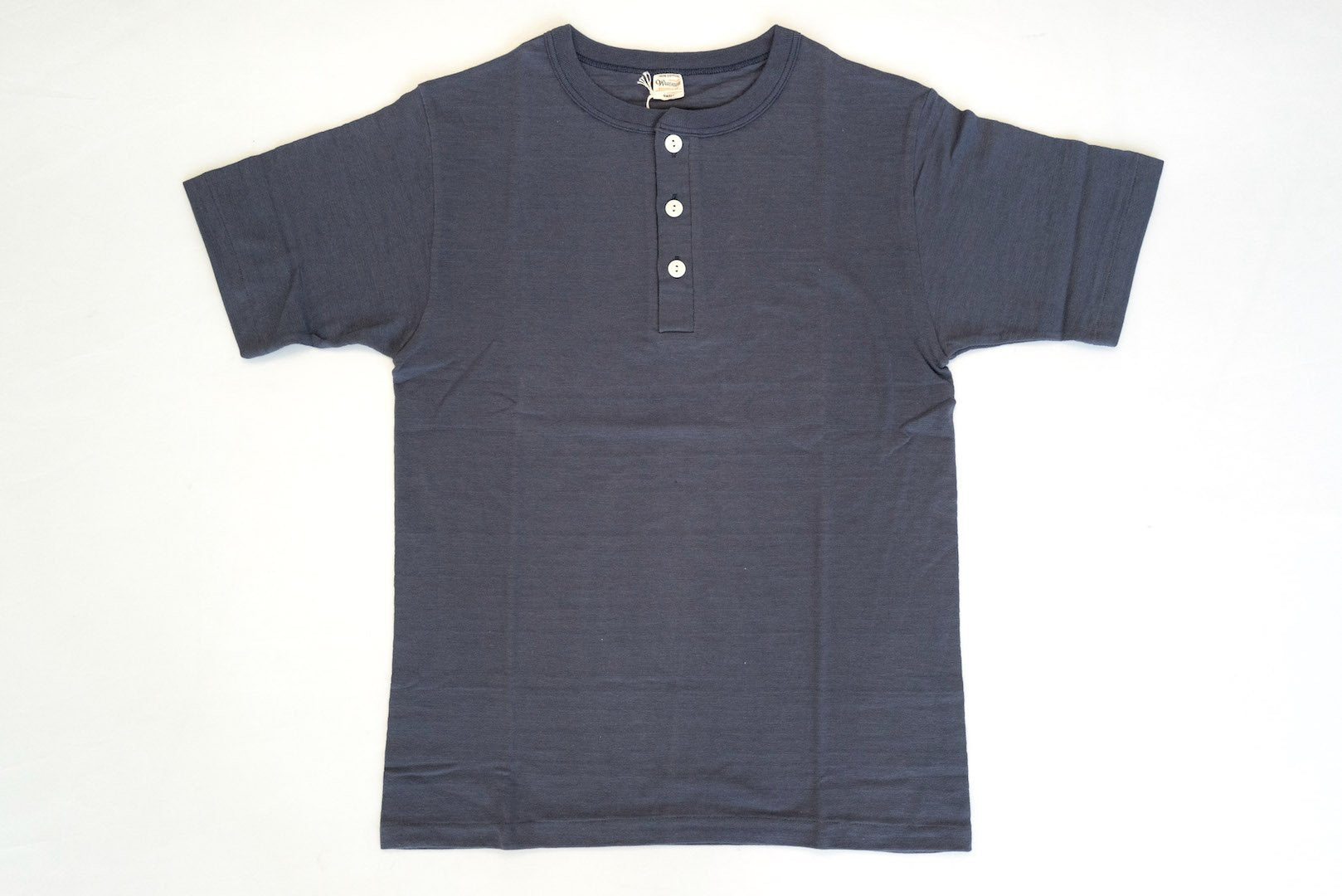 Warehouse 5.5oz "Bamboo Textured" Henley Tee (Navy)