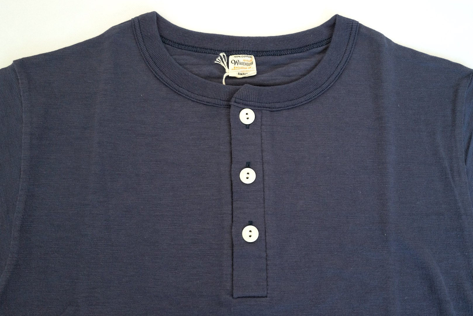 Warehouse 5.5oz "Bamboo Textured" Henley Tee (Navy)