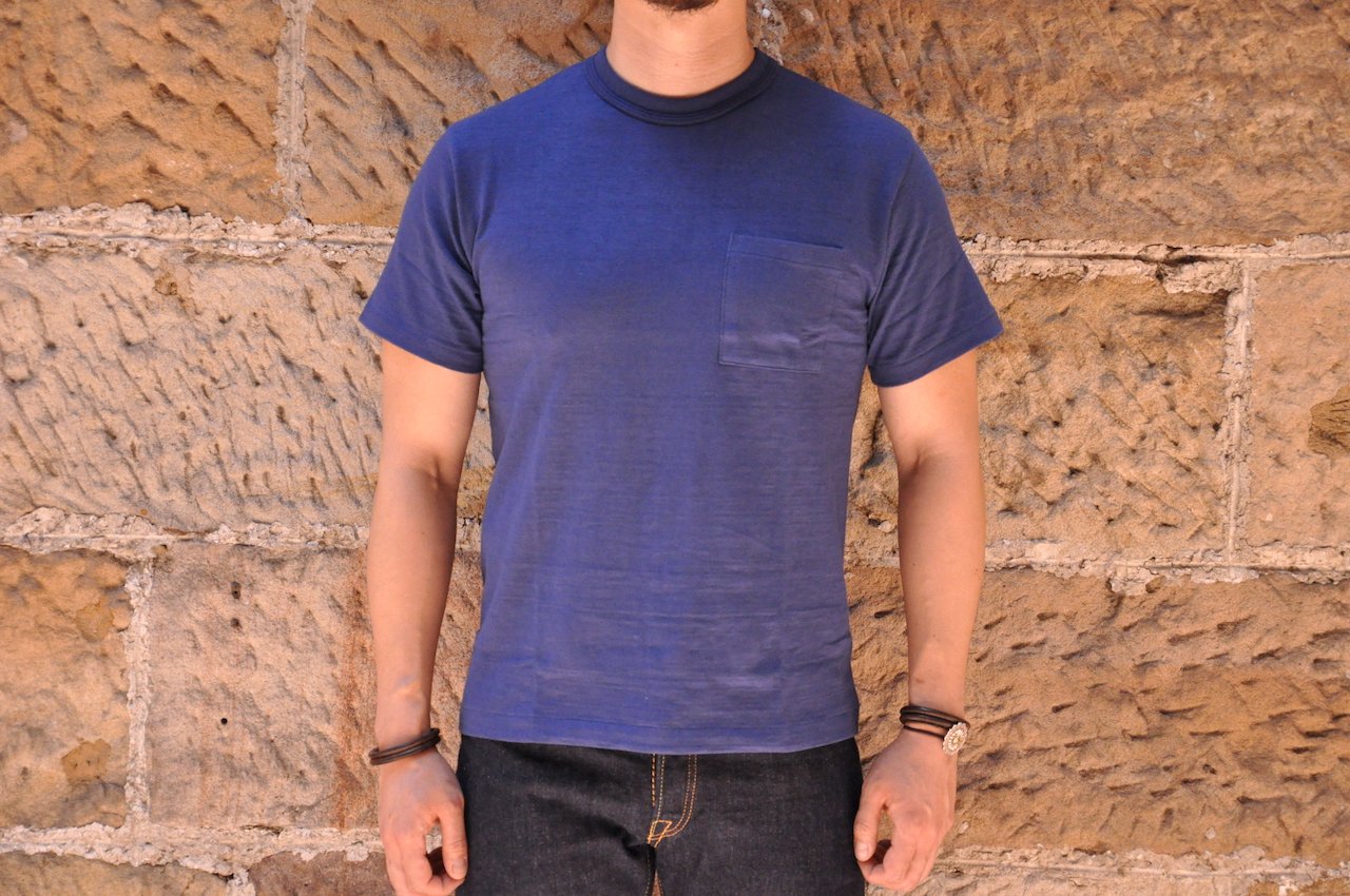 Warehouse 5.5oz "Bamboo Textured" Pocket Tee (Navy)