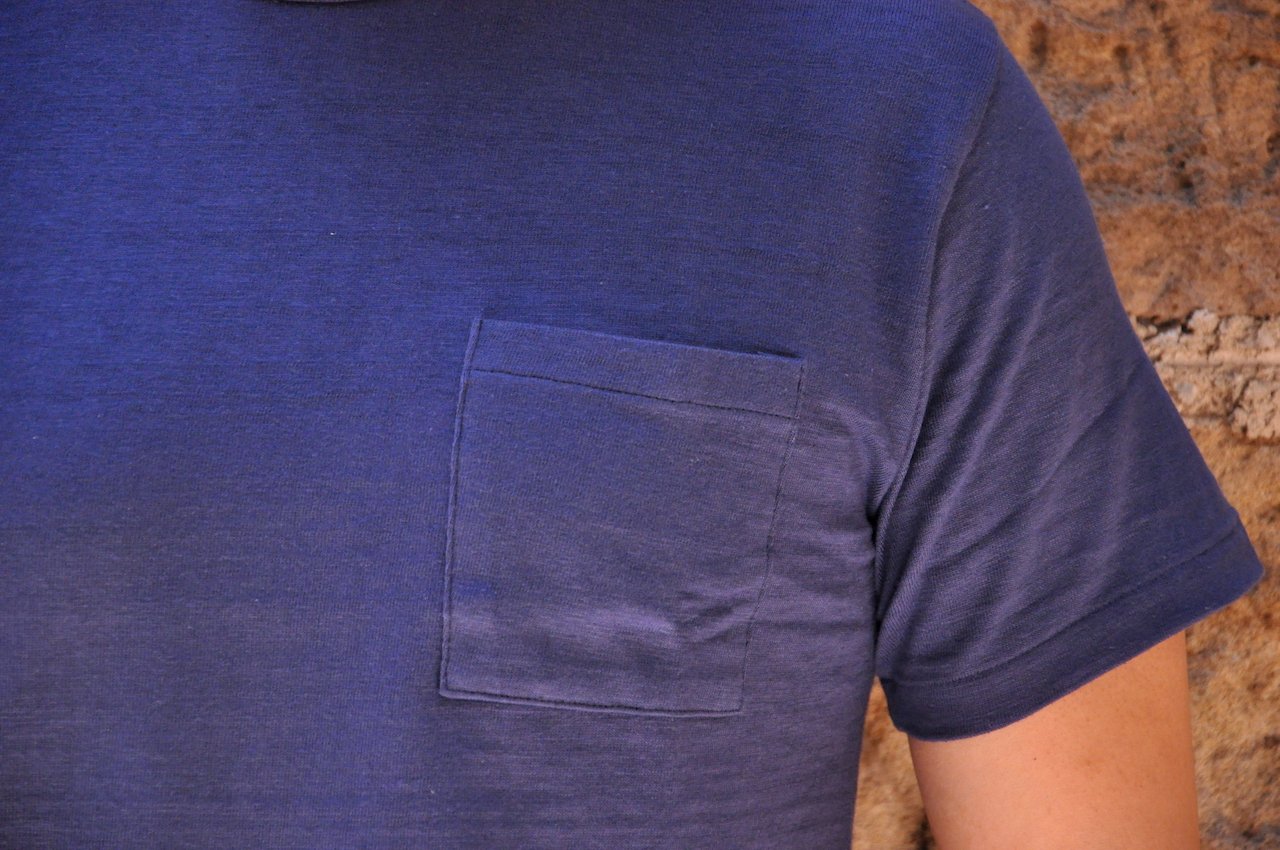 Warehouse 5.5oz "Bamboo Textured" Pocket Tee (Navy)