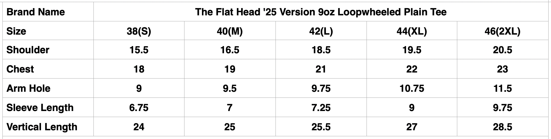 The Flat Head '26SS Version 9oz Loopwheeled Plain Tee (Off White)