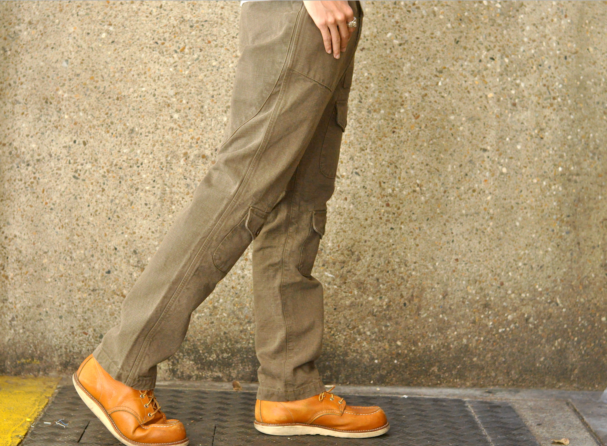 Freewheelers "Bear Tooth" Heavyweight Duck Canvas Trousers (Olive)