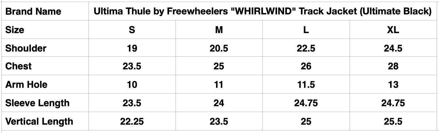 Ultima Thule by Freewheelers "WHIRLWIND" Track Jacket (Ultimate Black)