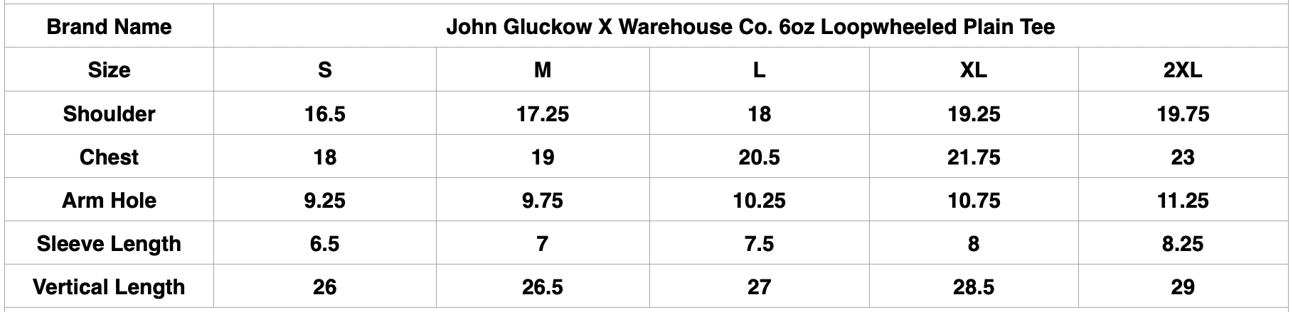 John Gluckow X Warehouse Co. 6oz Loopwheeled Plain Tee (Yellow)