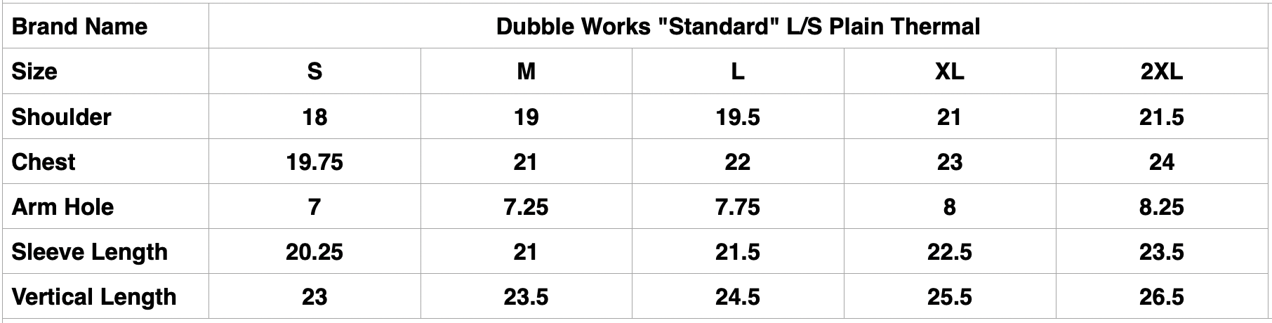 Dubble Works "Standard" L/S Plain Thermal (White)