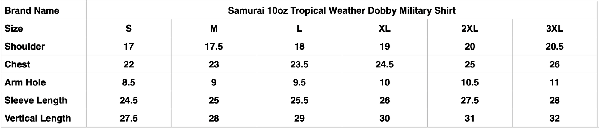 Samurai 10oz Tropical Weather Dobby Military Shirt (Olive)