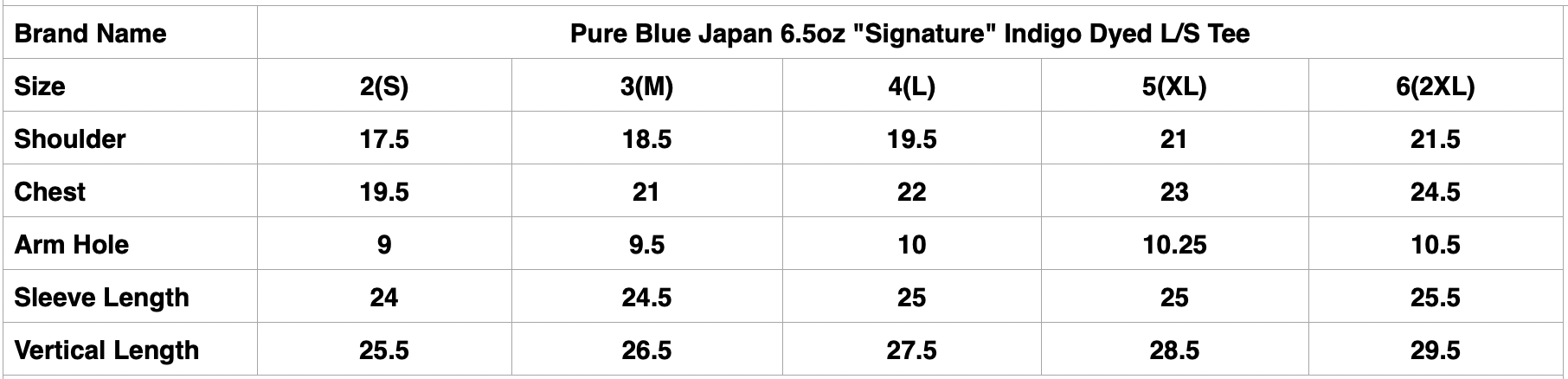 Pure Blue Japan 6.5oz "Signature" Indigo Dyed L/S Tee (Genuine Indigo)