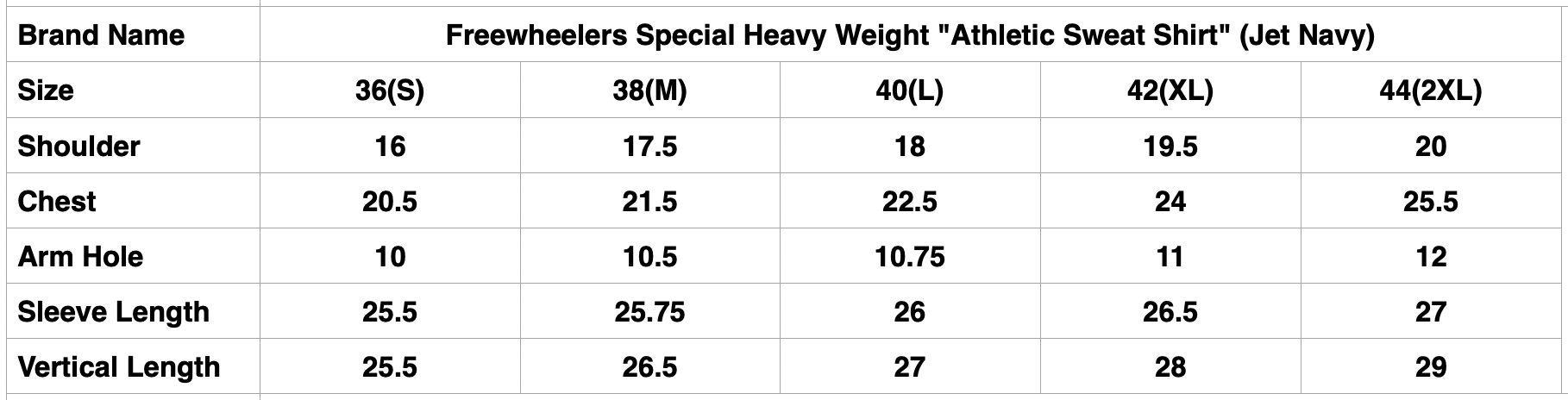 Freewheelers Special Heavy Weight "Athletic Sweat Shirt" (Jet Navy)