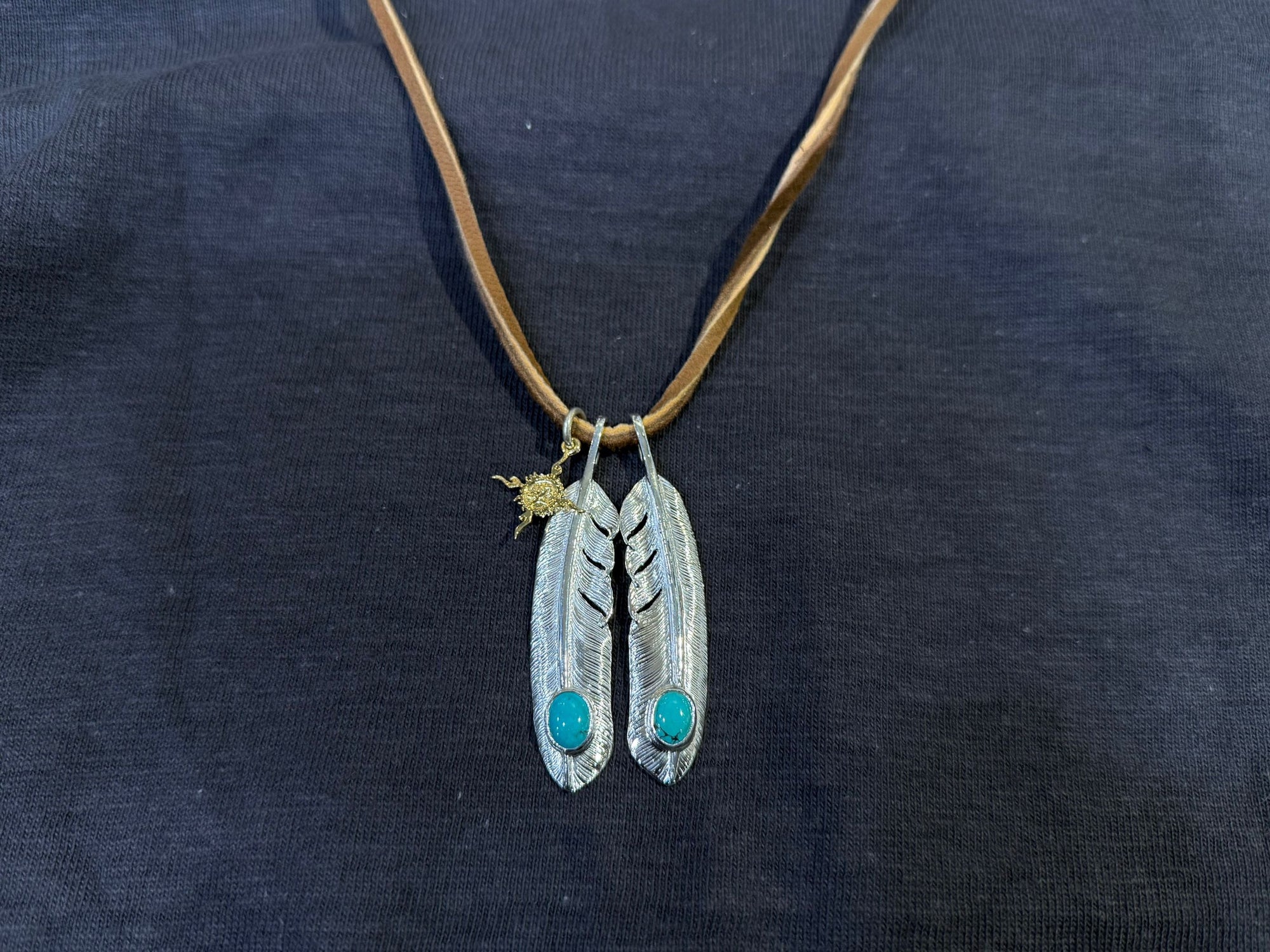 First Arrow's 18K Gold "Sunburst" Mini Trademark Pendant (P-396)