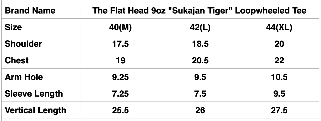 The Flat Head 9oz "Sukajan Tiger" Loopwheeled Tee (Black)