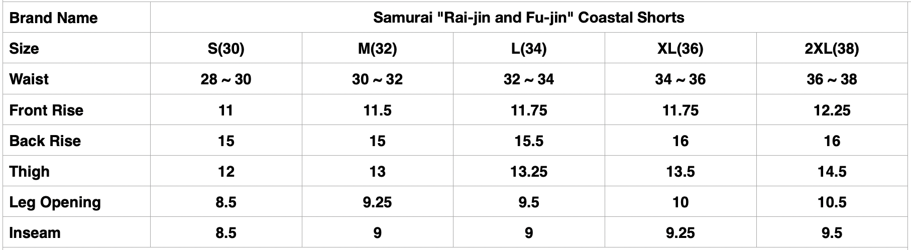 Samurai "Rai-jin and Fu-jin" Coastal Shorts