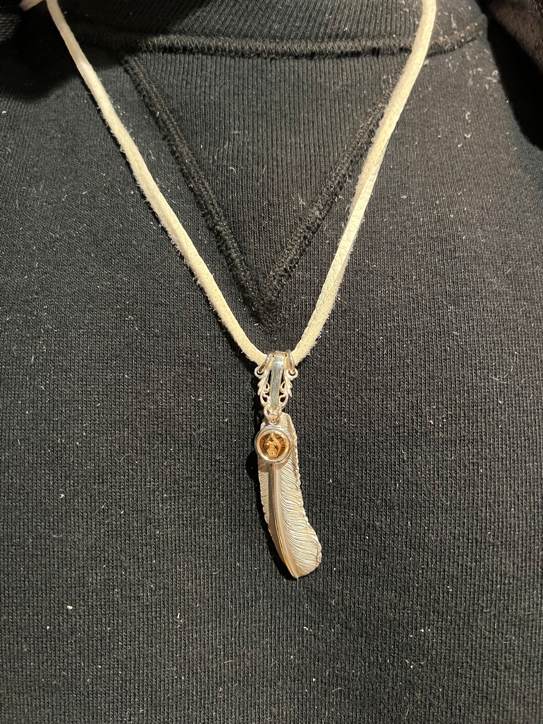 Legend "Drape" Pendant With 22K Gold Emblem (P-160-1)