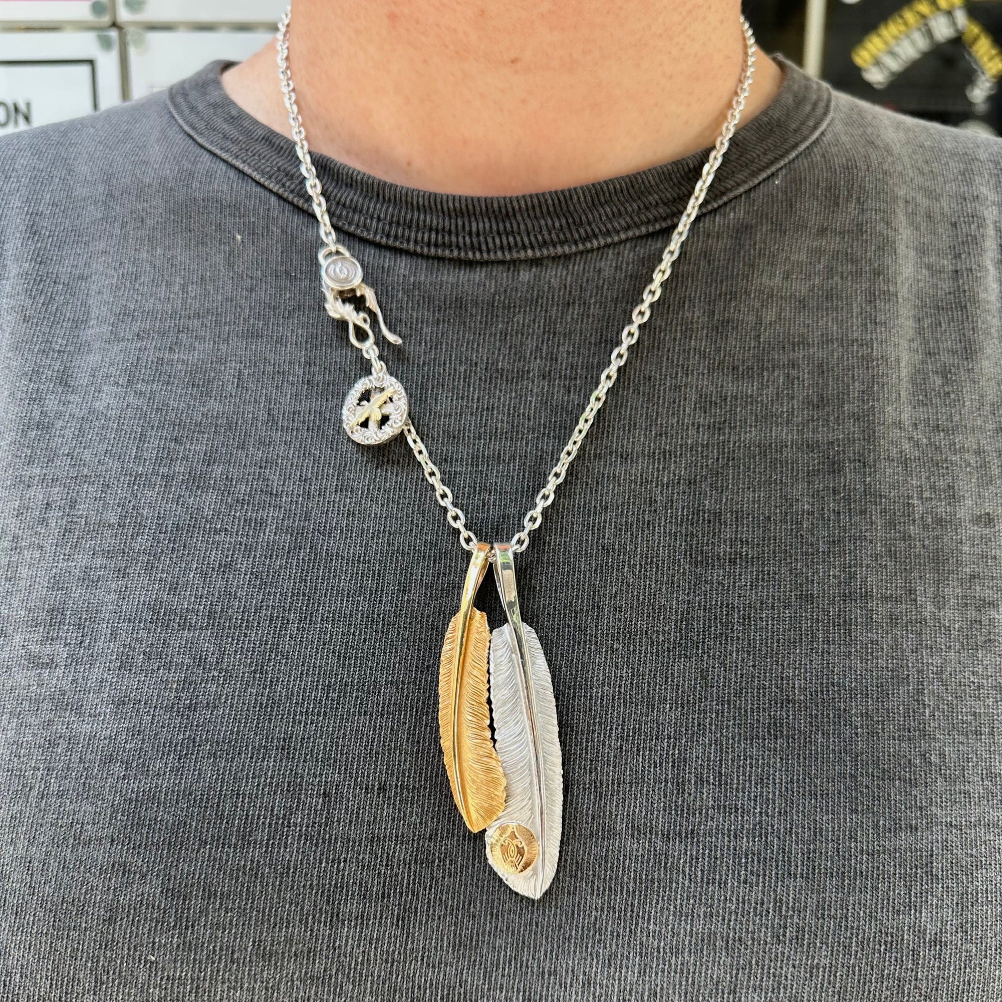 Legend "Ultra-Large Feather" Pendant With 22K Gold Emblem (Special Edition)