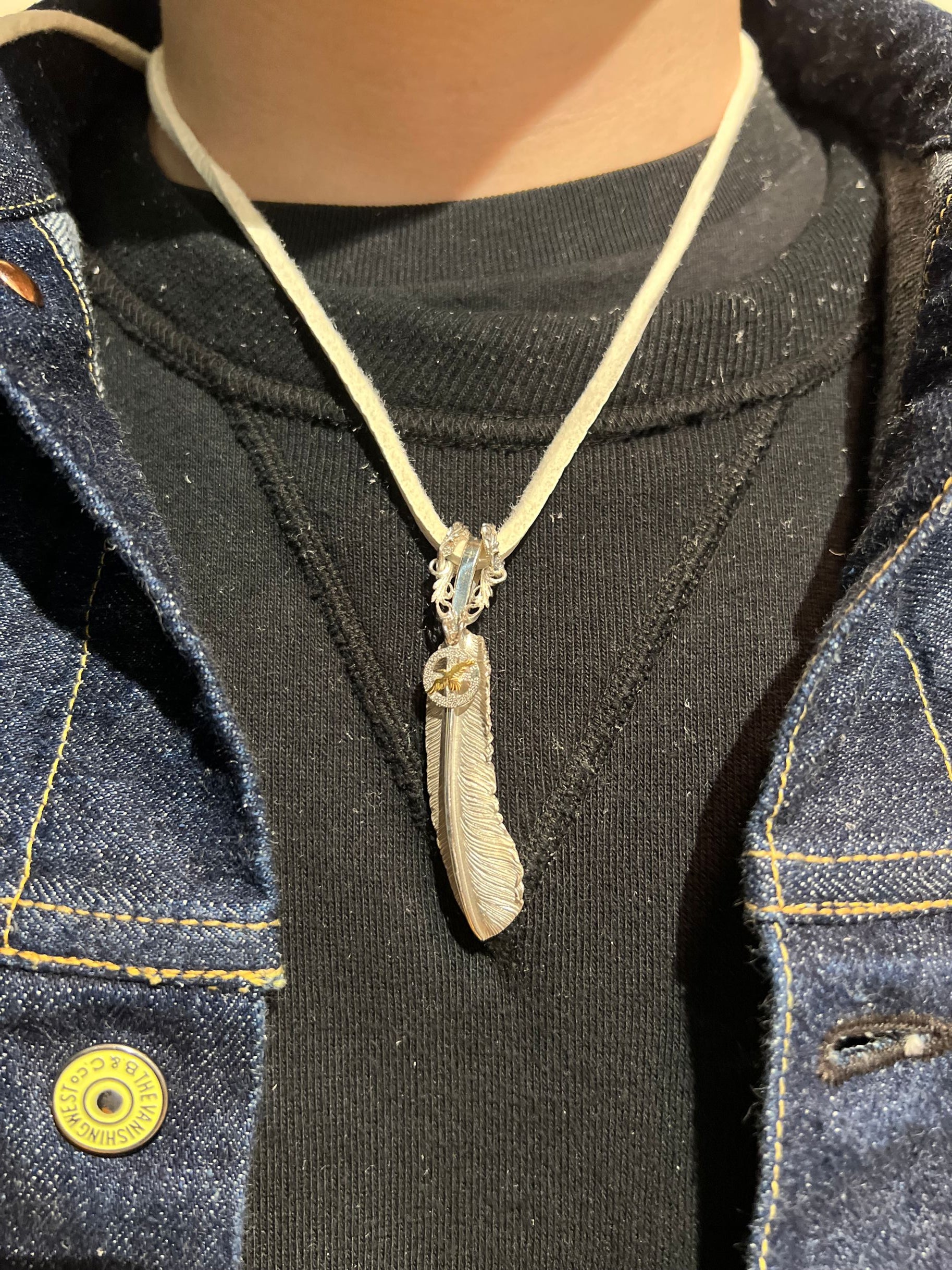 Legend "Drape" Pendant With Medicine Wheel & 22K Gold Eagle (P-160-8)