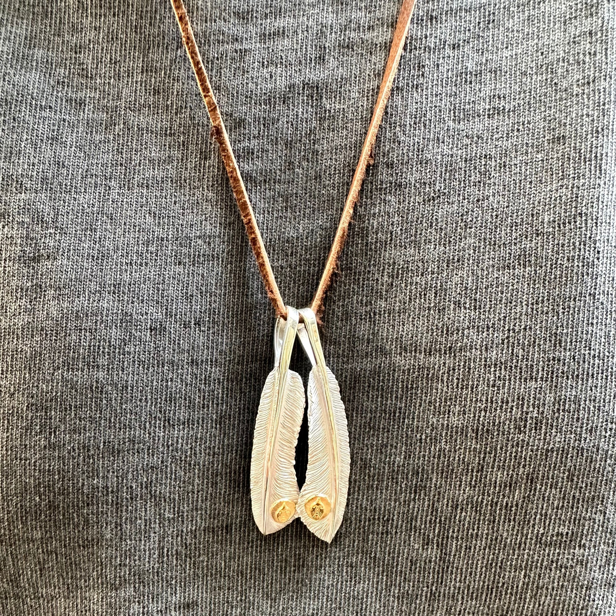 Legend "Large Feather" Pendant with 22k Gold Emblem (Special Edition)