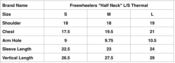 Freewheelers "Half Neck" L/S Thermal (Black)