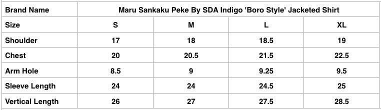 Maru Sankaku Peke By SDA Indigo 'Boro Style' Jacketed Shirts
