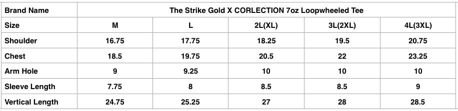 The Strike Gold X CORLECTION 7oz Loopwheeled Tee (Black)